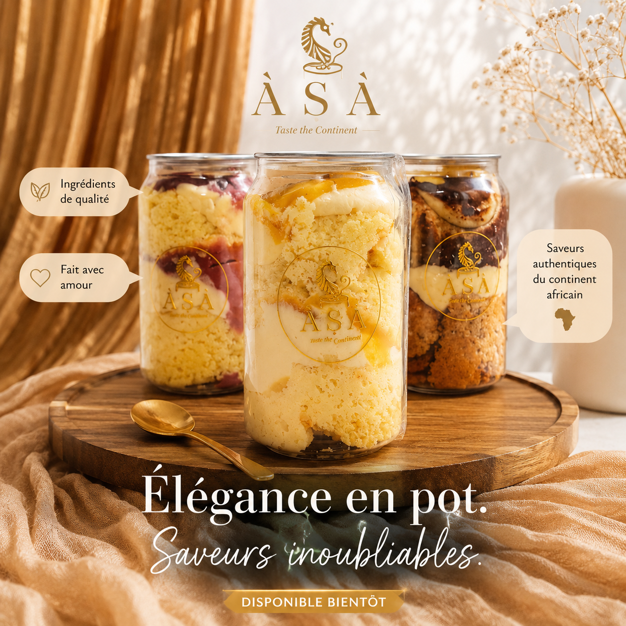 ÀṢÀ Desserts, three signature flavours in the African savannah